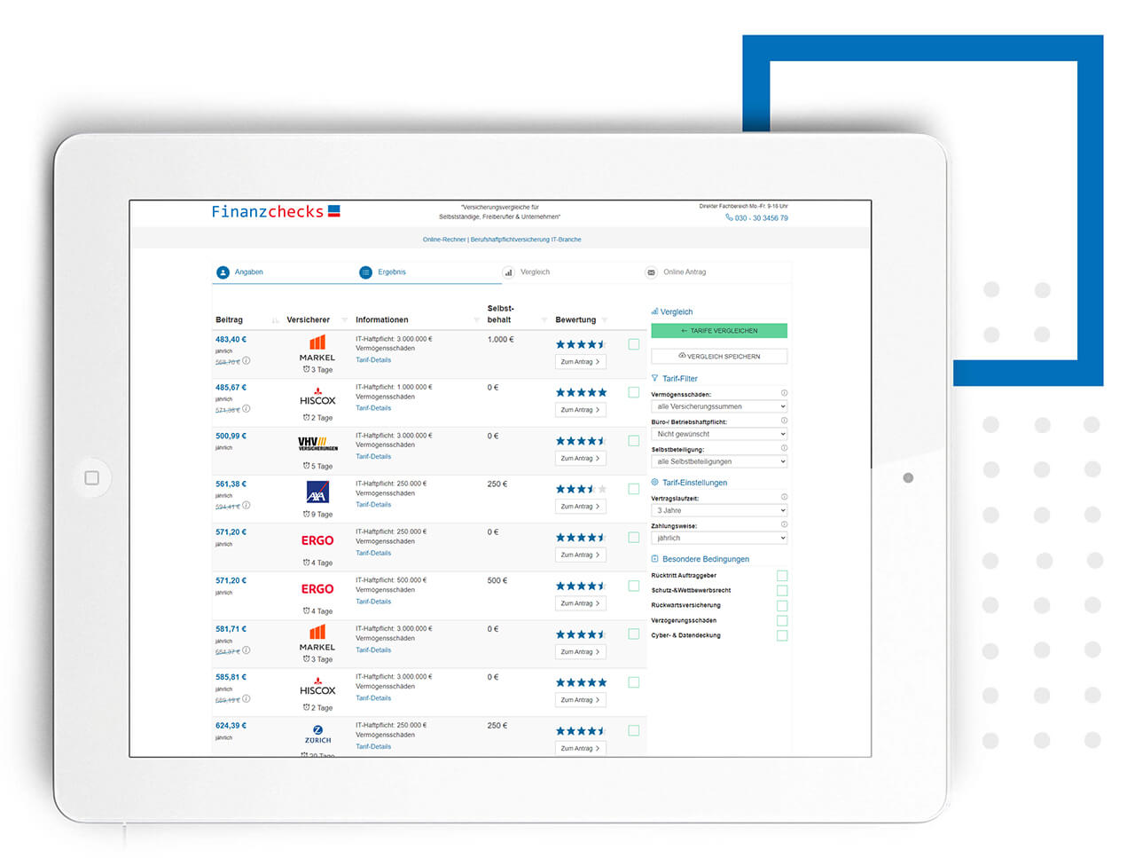 Online-Rechner - Vergleich IT-Haftpflicht Kosten Online-Rechner - IT-Haftpflicht Kosten vergleichen verschiedener Versicherungstarife