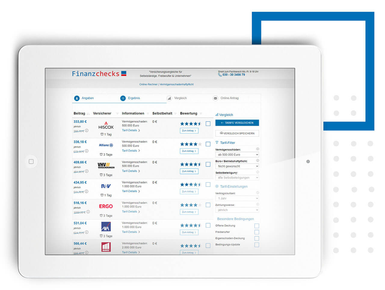 Online-Rechner - Vergleich Vermögensschadenhaftpflicht Kosten Online-Rechner - Vermögensschadenhaftpflicht Kosten vergleichen verschiedener Versicherungstarife